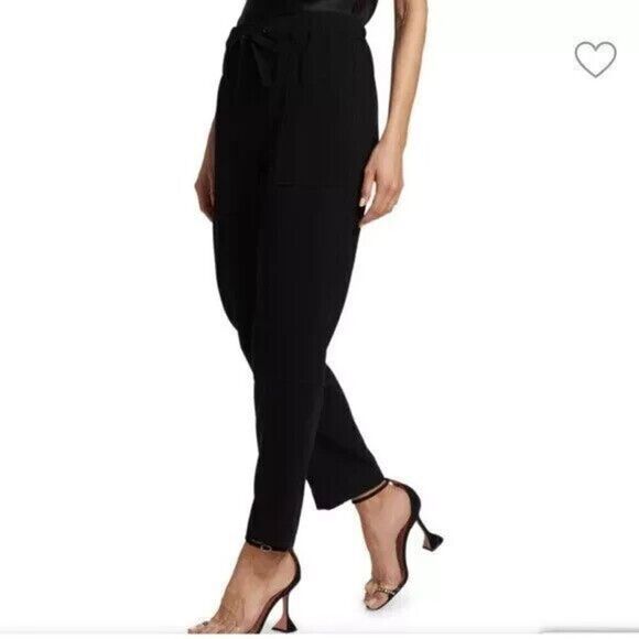 Cinq à Sept Women's Sz 0 Black Alec Drawstring Straight-Leg Pants - Picture 12 of 12